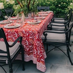 Julia Amory Rouge Chintz Rectangular Tablecloth